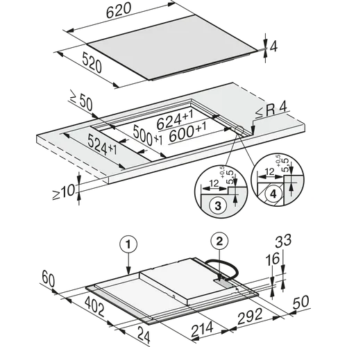 PKS27122 PELGRIM Inbouw koelkast rond 122 cm