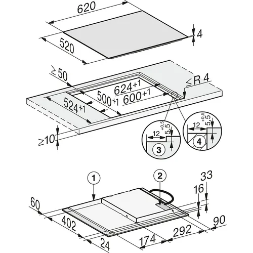 PKS34140 PELGRIM Inbouw koelkast rond 140 cm