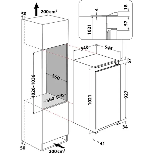 IKV1222S INVENTUM Inbouw koelkast rond 122 cm