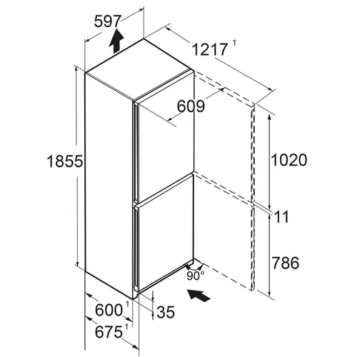 KI86V5SE0 SIEMENS Inbouw koelkast vanaf 178 cm