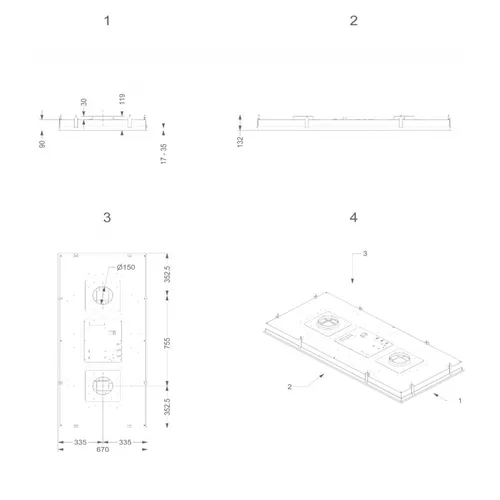 856 NOVY Plafond afzuigkap