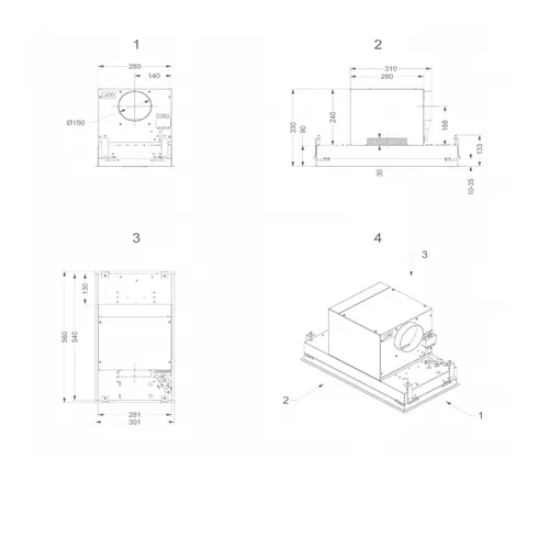 810 NOVY Inbouwunit afzuigkap